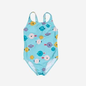 Costum întreg înot Albastru imprimeu Pești Bebe/Fete imagine