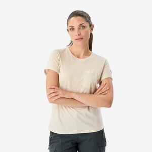 Tricou cu mânecă scurtă 100 % lână merinos, Bej, Damă imagine