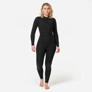 Combinezon cu fermoar la spate surf 100 neopren 4/3 mm Negru Damă imagine