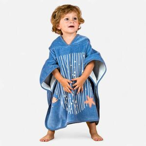 Poncho de baie bumbac Imprimeu Balenă Albastru Bebe/Copii imagine