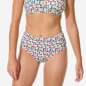 Slip de baie surf talie înaltă Mozaic Bej Damă imagine