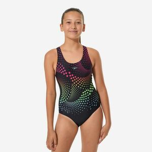 Costum de baie întreg înot Speedo Splashback Negru Stele Fete imagine