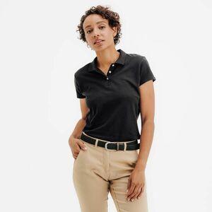 Tricou Polo golf 100% bumbac MW100 Negru Damă imagine