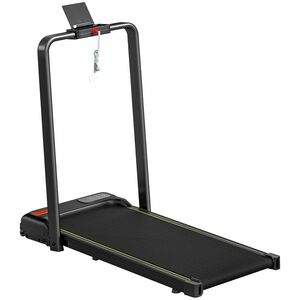 SPORTNOW Bandă de Alergat Pliabilă 2 în 1 cu Inclinație, Bandă de Alergat Electrică 2CP Portabilă cu Display LED, Viteze 1-10 km/h, Roți, Mâner, Telecomandă, Suport pentru Telefon, Negru | Aosom Romania imagine