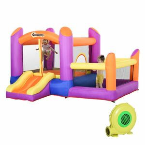 Castel Gonflabil pentru Copii Outsunny cu Trambulina si Piscina, Multicolor, 300x280x170cm | Aosom Romania imagine