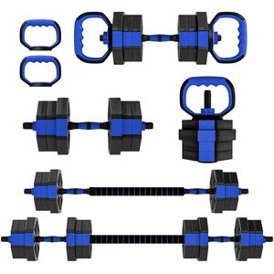 SPORTNOW Set Greutăți Fitness 6 în 1 Multifuncțional, 20 kg din Plastic și Nisip, 125x18x18 cm, Albastru | Aosom Romania imagine