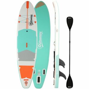 Outsunny Placă SUP Gonflabilă Extra Lungă de 335 cm cu Scaun, Vâslă Convertibilă, Aripioare, Pompă și Rucsac Capacitate 180 kg | Aosom Romania imagine