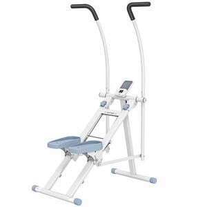 SPORTNOW Stepper pentru scări pliabil climber/stairmaster pentru exerciții acasă pedale reglabile ecran LCD 85x80x142cm alb | Aosom Romania imagine