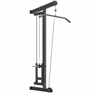SPORTNOW Aparat de forță montat pe perete, stație de tracțiuni, scripete sus și jos, 2 scripete, din oțel, 75 x 16 x 192 cm, negru | Aosom Romania imagine