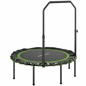 SPORTNOW Trambulină de fitness cu mâner reglabil, trambulină sport pentru interior și exterior, oțel, plastic, verde | Aosom Romania imagine