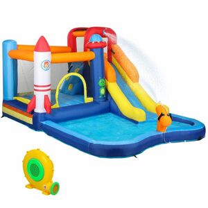 AIYAPLAY Castel Gonflabil Parc Acvatic 5-în-1, 360x250x195cm, Multicolor | Aosom Romania imagine