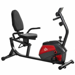 HOMCOM Bicicletă staționară reclinată cu 8 niveluri de rezistență, volant, șa reglabilă, ecran LCD și suport | Aosom Romania imagine