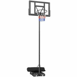 SPORTNOW Coș de Baschet Exterior Reglabil pe Înălțime 135-305 cm, Coș de Baschet cu Roți, Bază Umplibilă, Sac de Greutate, Panou Rezistent, Portabil pentru Interior și Exterior, Negru | Aosom Romania imagine
