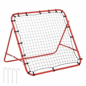 HOMCOM Plasă de revenire din metal unghi reglabil și 20 de corzi elastice pentru antrenament fotbal, tenis, handbal 96x80x96 | Aosom Romania imagine