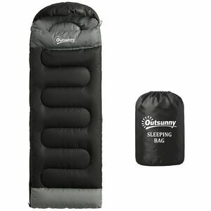 Outsunny Sac de Dormit Individual Ultraușor pentru Bărbați, Spațios, Termic, pentru Drumeții, Pescuit, Camping Outdoor | Aosom Romania imagine