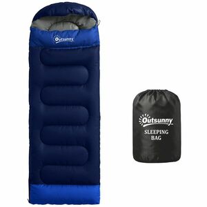 Outsunny Sac de Dormit Individual Ultraușor, Spațios, Termic, pentru Drumeții, Pescuit, Camping | Aosom Romania imagine