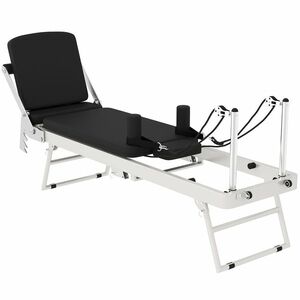 SPORTNOW Reformer Pilates Pliabil pentru Acasă cu 2 Benzi Elastice, Bară Reglabilă și Înălțime a Scripetelui, Trainer Multifuncțional pentru Antrenament Complet | Aosom Romania imagine