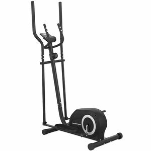 SPORTNOW Bicicletă eliptică, ecran LCD, 8 niveluri rezistență, senzor puls, Bluetooth, suport pentru telefon, 100x52x153cm, Gri | Aosom Romania imagine