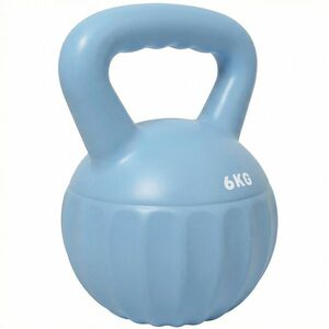 SPORTNOW Kettlebell 6 kg, umplut cu nisip, pentru începători - antrenament de forță acasă, 17 x 17 x 23 cm, albastru | Aosom Romania imagine