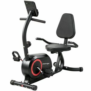 SPORTNOW Ergometru recumbent pentru acasă cu 8 trepte de rezistență reglabilă, frână magnetică, APP, senzor de puls, afișaj LCD, curele pentru picioare | Aosom Romania imagine