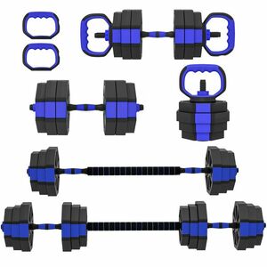 SPORTNOW Set Greutăți de Sală 4 în 1 de 30kg, Convertibil în Kettlebell, 2 Gantere, Haltere și Suport pentru Flotări, Roșu | Aosom Romania imagine