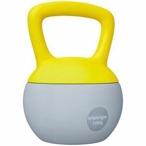 SPORTNOW Kettlebell 10 kg haltère cu mâner antiderapant pentru fitness musculație cardio, gri și galben | Aosom Romania imagine