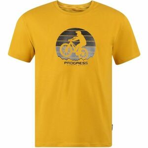 PROGRESS BARBAR BIKER Tricou din fibră de bambus pentru bărbați, galben, mărime imagine