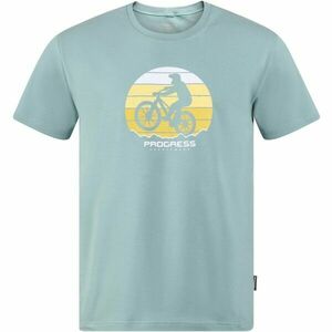 PROGRESS BARBAR BIKER Tricou din fibră de bambus pentru bărbați, turcoaz, mărime imagine