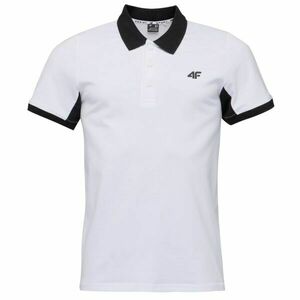 4F POLO SHIRT Tricou polo bărbați, alb, mărime imagine
