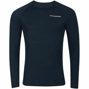 PROGRESS MA NDR 125 Tricou cu mâneci lungi din lână merino pentru bărbați, negru, mărime imagine