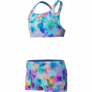 Speedo PRINT RACERBACK 2PC Costum de baie 2 piese pentru fete, albastru, mărime 16Y imagine