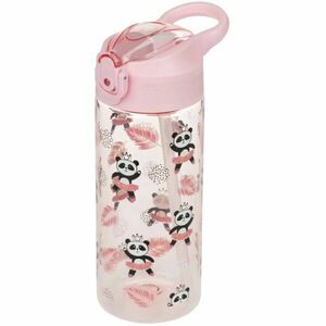 BAAGL PANDA 500 ML Sticlă din tritan cu pai, roz, mărime 500 ML imagine