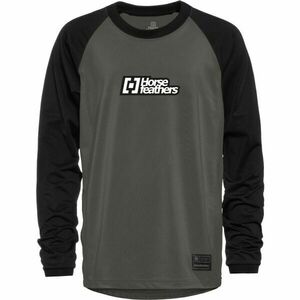 Horsefeathers SPIKE LS YOUTH Tricou de ciclism băieți, verde închis, mărime imagine