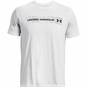 Under Armour UA CAMO CHEST STRIPE SS Tricou bărbați, alb, mărime L imagine