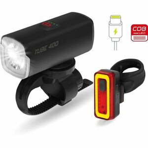 One TUBE 400 SET Set lumini pentru bicicletă, negru, mărime imagine