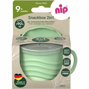 NIP GREEN LINE SNACKBOX 2v1 9M+ Cutie pentru gustări și cană, verde, mărime imagine