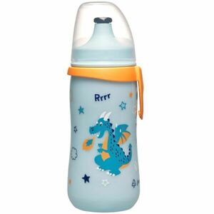 NIP KIDS CUP PP 330ML Sticlă cu pai, albastru deschis, mărime imagine