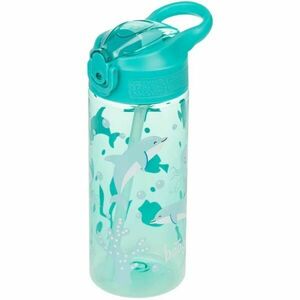 BAAGL DELFÍN 500 ML Sticlă din tritan cu pai, turcoaz, mărime 500 ML imagine