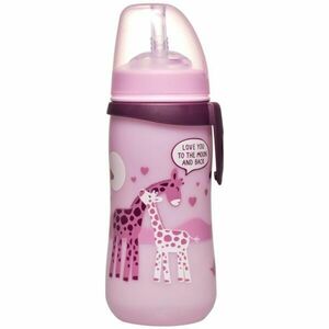 NIP STRAW CUP PP 330ML Sticlă cu pai, roz, mărime imagine