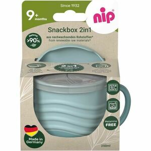 NIP GREEN LINE SNACKBOX 2v1 9M+ Cutie pentru gustări și cană, albastru deschis, mărime imagine