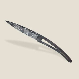 Cuțit pliabil Deejo Black tattoo biker ebony wood Good Luck imagine
