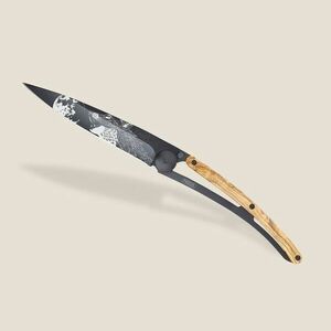Cuțit pliabil Deejo Black tattoo olive wood howling imagine