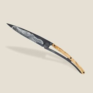 Cuțit pliabil Deejo Black tattoo olive wood warmblood imagine