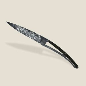 Cuțit pliabil Deejo Horlogéria black carbon watchmaker imagine