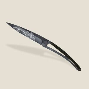 Cuțit pliabil Deejo Tattoo Black carbon fiber Café Racer imagine