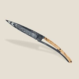 Cuțit pliabil Deejo Tattoo Black olive wood Aries imagine