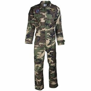 Mil-tec Flight overall salopetă copii cu patch-uri, woodland imagine