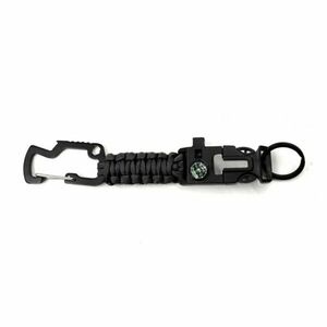 Breloc multifuncțional WARAGOD cu paracord de supraviețuire 8 în 1 Laito, negru imagine